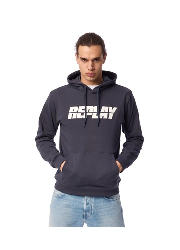 Replay PLAVI HOODIE S BOLD REPLAY NATPISOM - 2