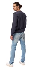 PLAVI SWEATSHIRT S CLASSIC REPLAY PRINTOM U KONTRASTNOJ BOJI  - 4