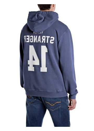 Replay PLAVI SWEATSHIRT S KAPULJAČOM I PRINTOM BROJA - 2