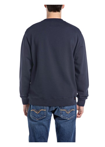 Replay PLAVI SWEATSHIRT S KONTRASTNIM NATPISOM - 2