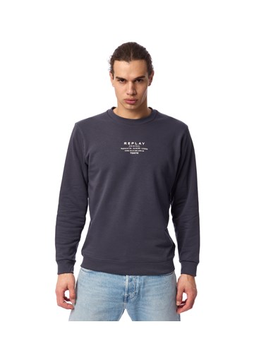 Replay PLAVI SWEATSHIRT S MINI REPLAY ORIGINAL PRINTOM  - 2