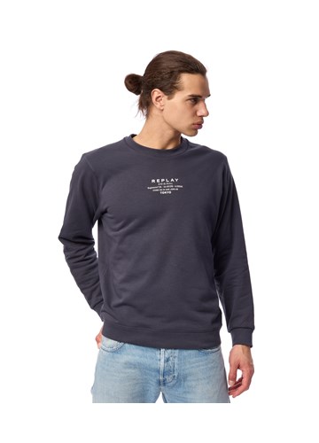 Replay PLAVI SWEATSHIRT S MINI REPLAY ORIGINAL PRINTOM  - 3