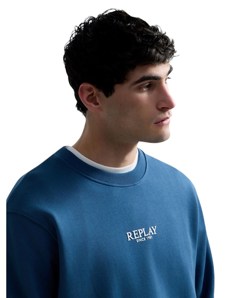 Replay PLAVI SWEATSHIRT S NATPISOM REPLAY SINCE 1981 - 5