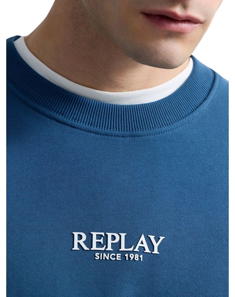 Replay PLAVI SWEATSHIRT S NATPISOM REPLAY SINCE 1981 - 6