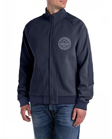 M3002  23655 Replay plavi sweatshirt s visokim ovratnikom i zatvaračem Replay plavi sweatshirt s visokim ovratnikom i zatvaračem
