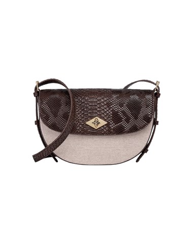 Replay polukružna torbica od platna s uzorkom guštera