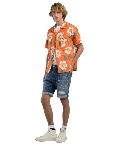 Replay rbj.981 tapered fit kratke jeans hlače ma981q 141860r