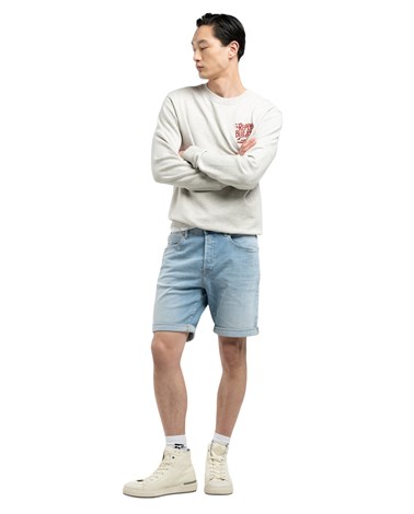 Replay rbj.981 tapered fit kratke jeans hlače ma981y 573 846