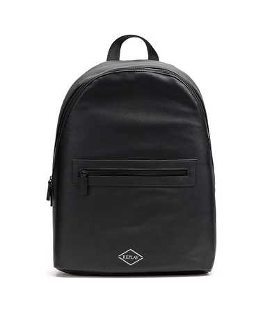 Replay crni ruksak s dijamantim logotipom replay