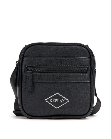 Replay mikro crna torbica s dijamantnim logotipom