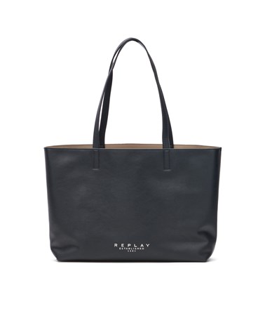 Replay crna velika shopper torba s dodatnom mini torbicom