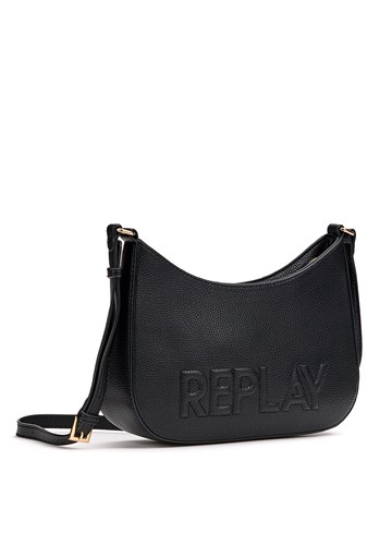 Replay CRNA MINI HOBO TORBICA S UŠIVENIM LOGOTIPOM - 2