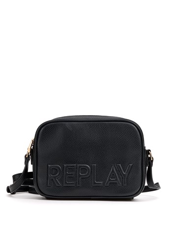 Replay CRNA PRAVOKUTNA TORBICA S UŠIVENIM LOGOTIPOM - 1