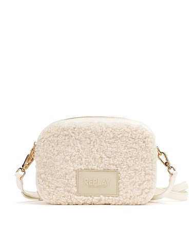 Replay pravokutna teddy torbica u bijeloj boji