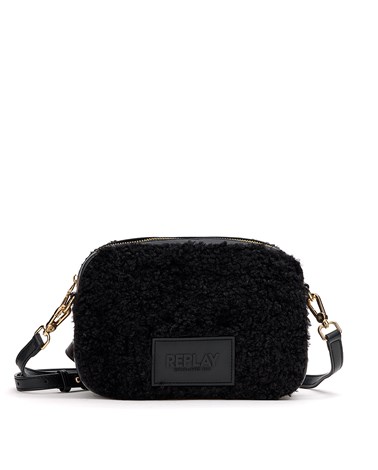 Replay pravokutna teddy torbica u crnoj boji
