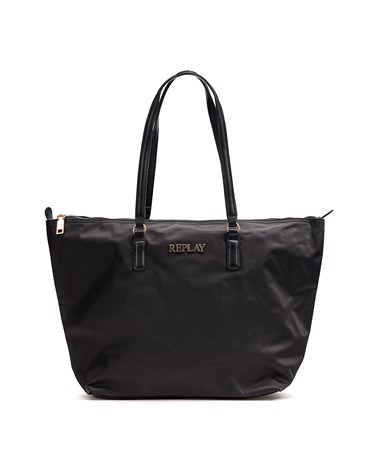 Replay crna shopper torba od najlona