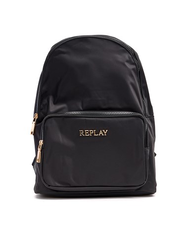 Replay crni ruksak replay s pozlaćenim detaljima
