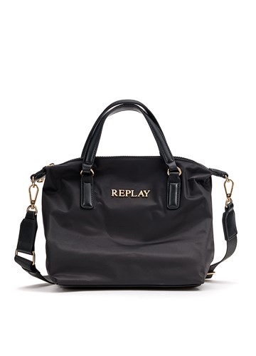 Replay CRNA TORBA OD NAJLONA S POZLAĆENIM DETALJIMA - 1