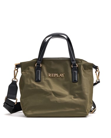Replay zelena torba od najlona s pozlaćenim detaljima
