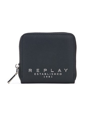 Replay mini kvadratni zip novčanik u crnoj boji