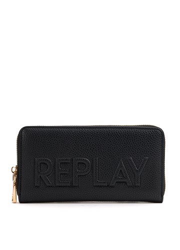 Replay CRNI NOVČANIK S UŠIVENIM LOGOTIP NATPISOM - 1