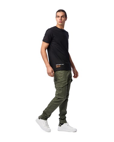 Replay crna majica kratkih rukava s mini natpisom