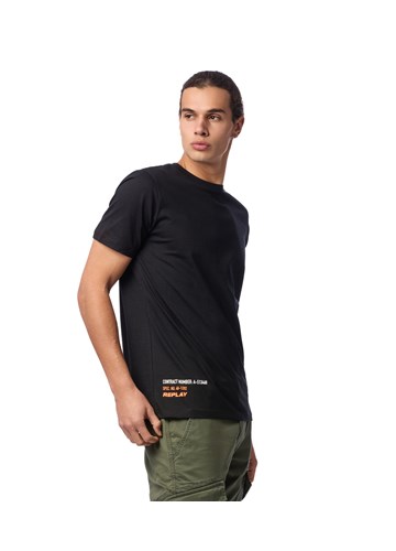 Replay CRNA MAJICA KRATKIH RUKAVA S MINI NATPISOM - 3