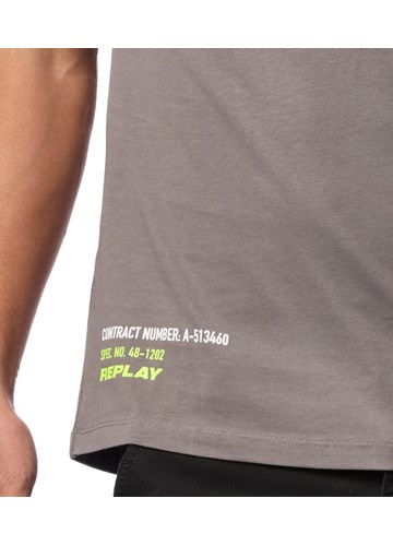 Replay SIVA MAJICA KRATKIH RUKAVA S MINI NATPISOM - 5