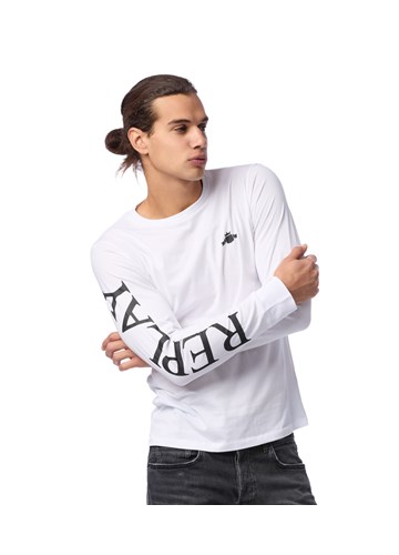 Replay BIJELA MAJICA S MAXI NATPISOM REPLAY NA RUKAVU - 3