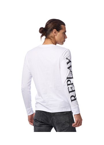 Replay BIJELA MAJICA S MAXI NATPISOM REPLAY NA RUKAVU - 4