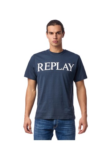 Replay PLAVA MAJICA S CLASSIC NATPISOM REPLAY - 2