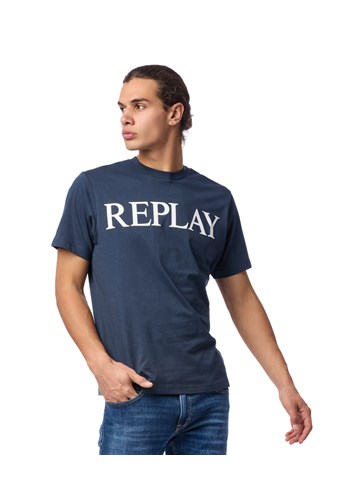 Replay PLAVA MAJICA S CLASSIC NATPISOM REPLAY - 3