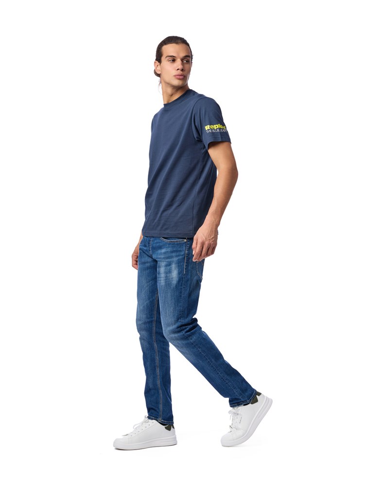 Replay PLAVA MAJICA KRATKIH RUKAVA REPLAY BLUE JEANS - 1