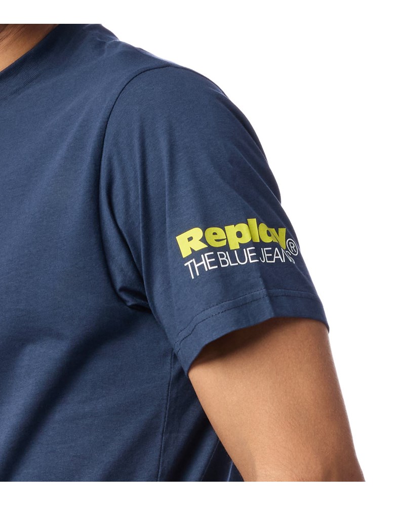 Replay PLAVA MAJICA KRATKIH RUKAVA REPLAY BLUE JEANS - 5
