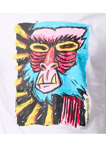 Replay BIJELA MAJICA S POP ART PRINTOM - 5