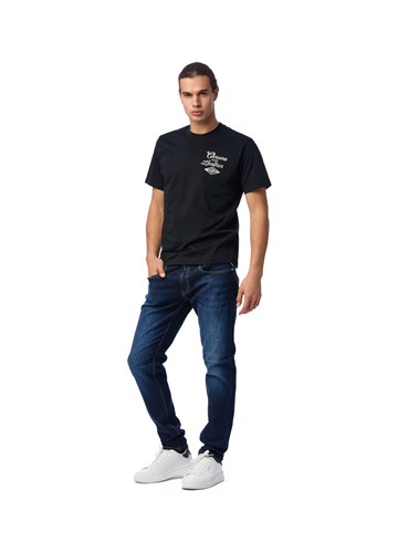 Replay CRNA MAJICA S NATPISOM U BIKER STILU - 1