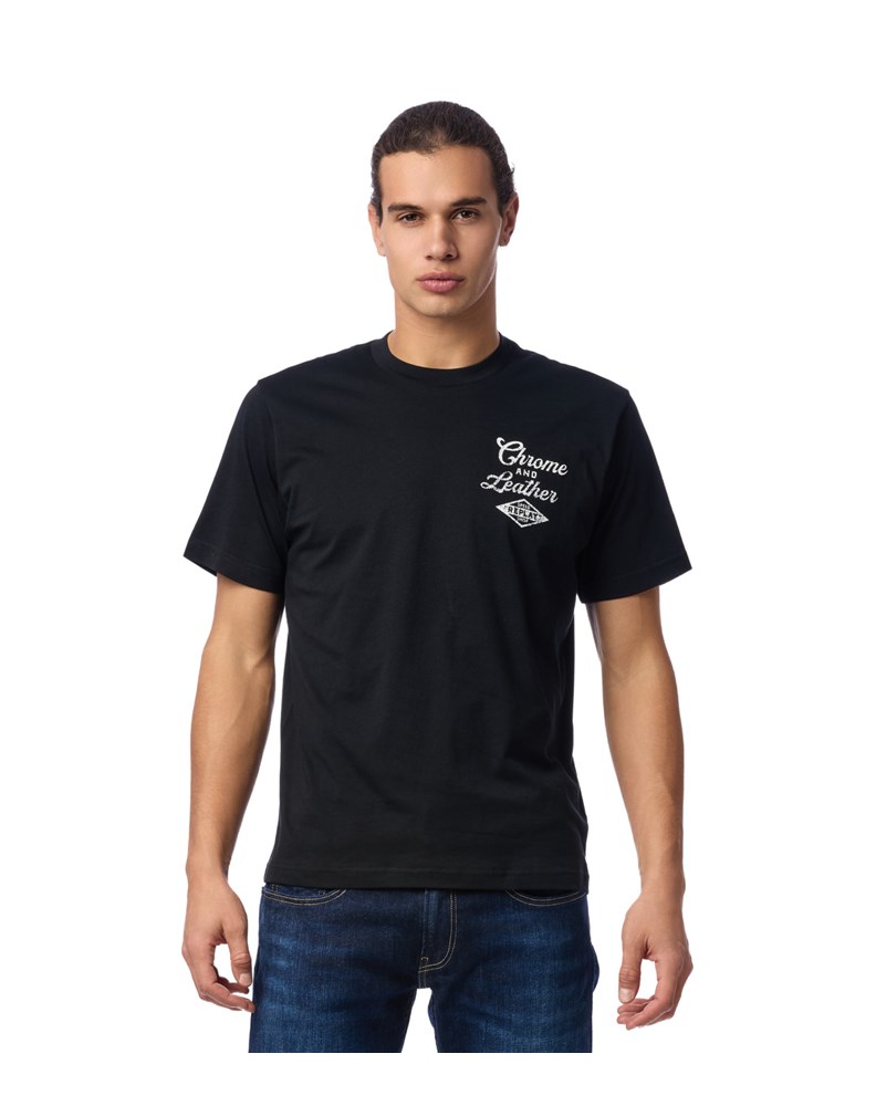 Replay CRNA MAJICA S NATPISOM U BIKER STILU - 2