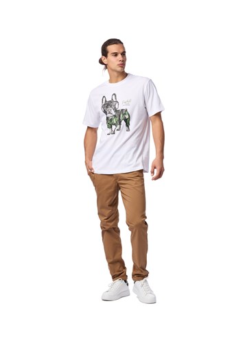 Replay BIJELA MAJICA KRATKIH RUKAVA S PRINTOM BULLDOGA - 1