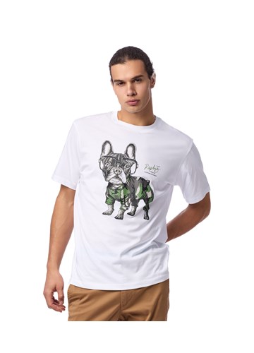 Replay BIJELA MAJICA KRATKIH RUKAVA S PRINTOM BULLDOGA - 3