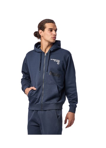 Replay PLAVI HOODIE NOT ORDINARY PEOPLE SA ZIPOM  - 3