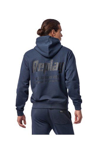 Replay PLAVI HOODIE NOT ORDINARY PEOPLE SA ZIPOM  - 4