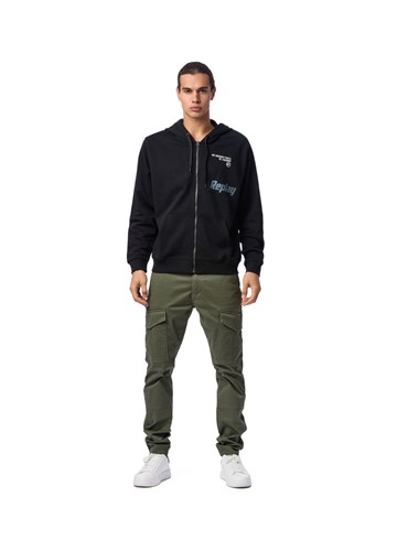 Replay CRNI HOODIE NOT ORDINARY PEOPLE SA ZIPOM - 1