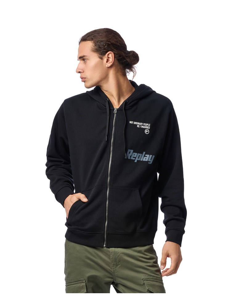 Replay CRNI HOODIE NOT ORDINARY PEOPLE SA ZIPOM - 2