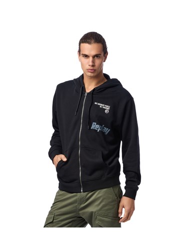 Replay CRNI HOODIE NOT ORDINARY PEOPLE SA ZIPOM - 3