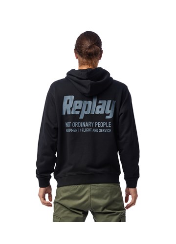 Replay CRNI HOODIE NOT ORDINARY PEOPLE SA ZIPOM - 4