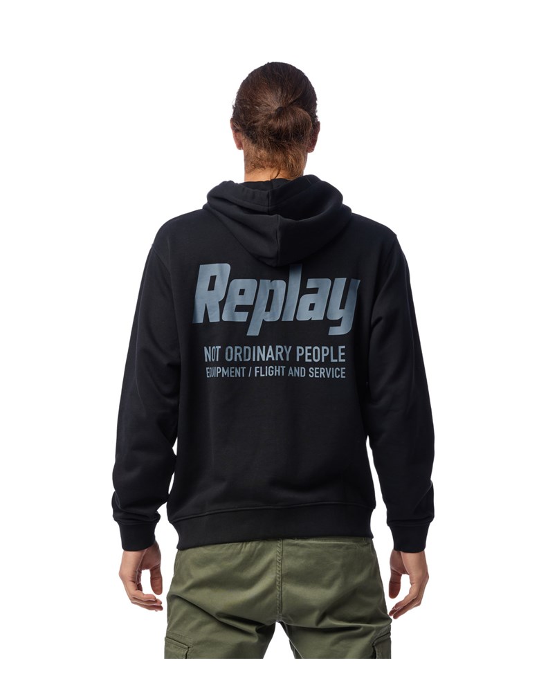 Replay CRNI HOODIE NOT ORDINARY PEOPLE SA ZIPOM - 4