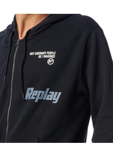 Replay CRNI HOODIE NOT ORDINARY PEOPLE SA ZIPOM - 5