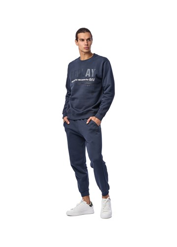 Replay PAMUČNI OUTDOOR EXPERIENCE SWEATSHIRT U PLAVOJ BOJI  - 1
