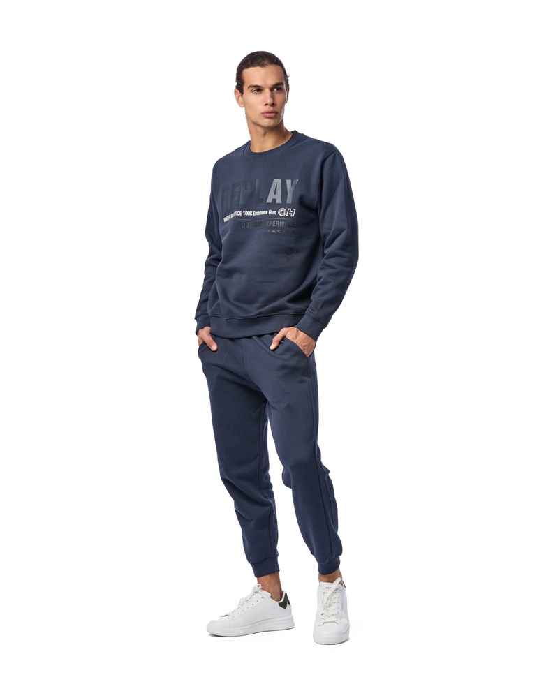 Replay PAMUČNI OUTDOOR EXPERIENCE SWEATSHIRT U PLAVOJ BOJI  - 1