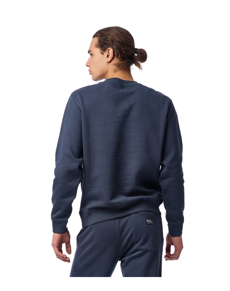 Replay PAMUČNI OUTDOOR EXPERIENCE SWEATSHIRT U PLAVOJ BOJI  - 4